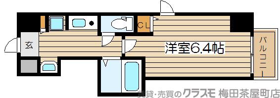 西天満の完工年月(2009年3月)築の賃貸マンションの間取り