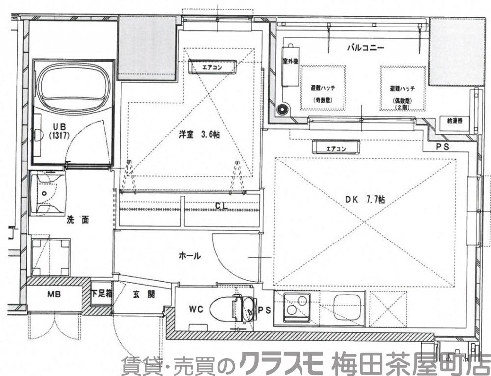 東天満の完工年月(2018年2月)築の賃貸マンションの間取り