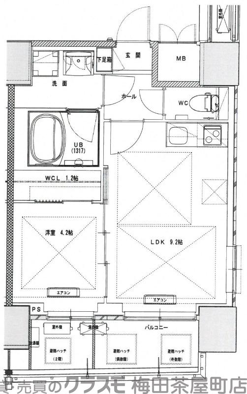 東天満の完工年月(2018年2月)築の賃貸マンションの間取り