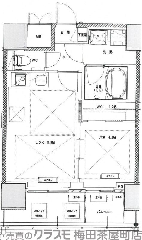 東天満の完工年月(2018年2月)築の賃貸マンションの間取り