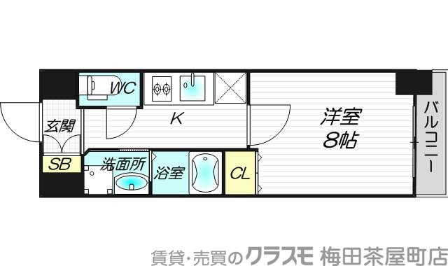 ロイヤルカーサ東天満の間取り