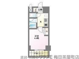 天満の完工年月(2000年7月)築の賃貸マンションの間取り
