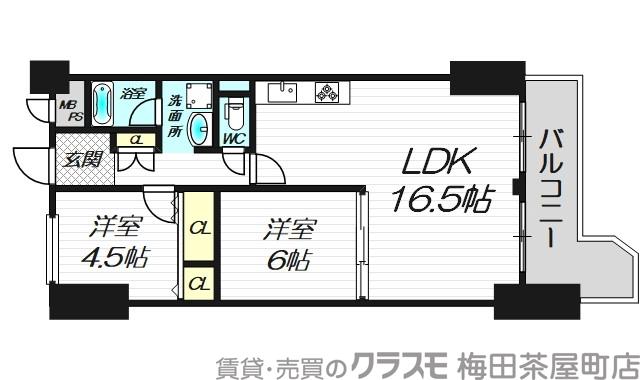 樋之口町の完工年月(1986年4月)築の賃貸マンションの間取り