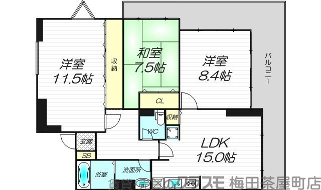 樋之口町の完工年月(1986年4月)築の賃貸マンションの間取り