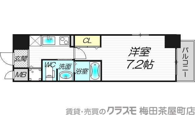 松ケ枝町の完工年月(2014年10月)築の賃貸マンションの間取り