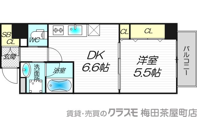 オースティ北梅田の間取り