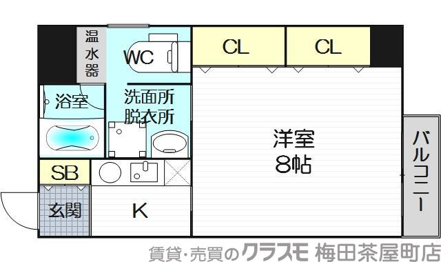 西天満の完工年月(2006年8月)築の賃貸マンションの間取り