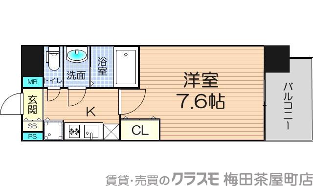 扇町の完工年月（2013年11月）築の賃貸マンションの間取り