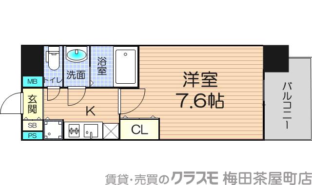 扇町の完工年月(2013年11月)築の賃貸マンションの間取り