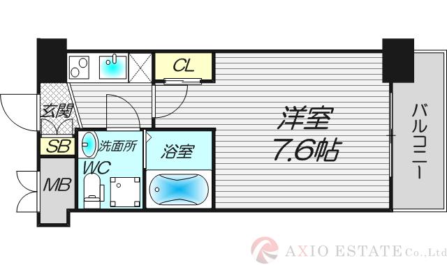 天神橋の完工年月(2014年9月)築の賃貸マンションの間取り