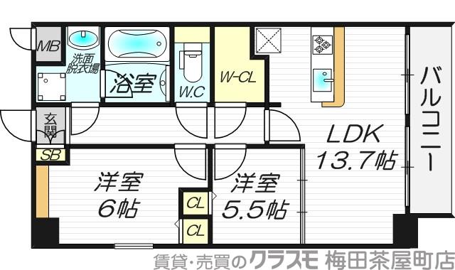 芝田の完工年月(2012年3月)築の賃貸マンションの間取り