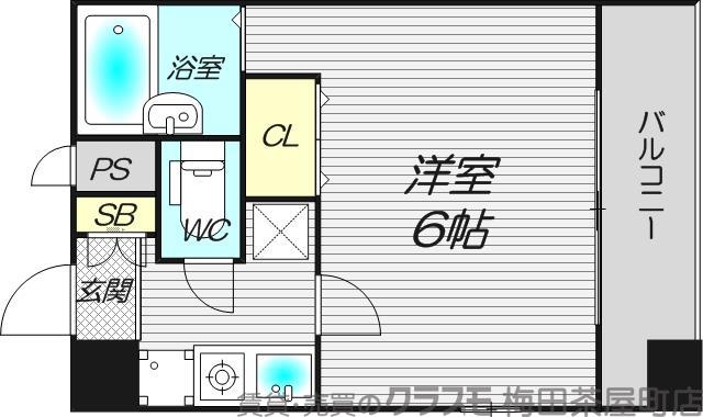 天満の完工年月(2000年7月)築の賃貸マンションの間取り