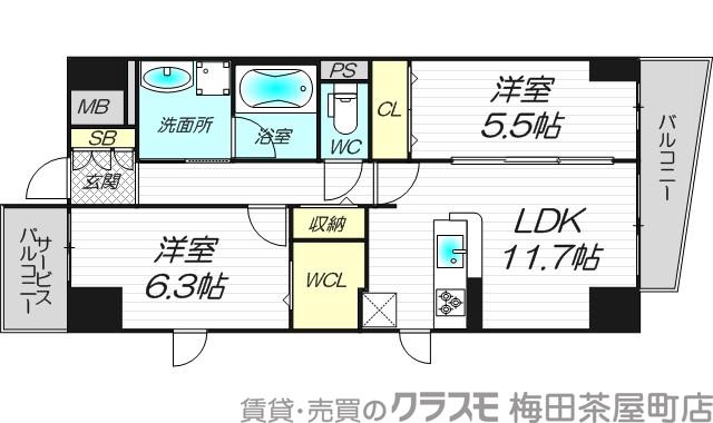 アトレ梅北の間取り