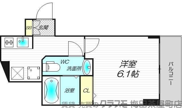 土佐堀の完工年月(2011年8月)築の賃貸マンションの間取り
