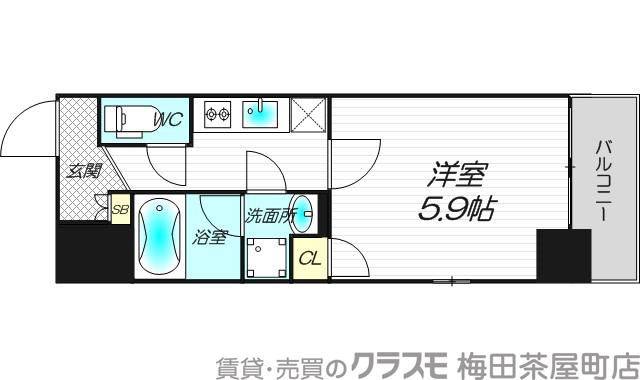 西天満の完工年月(2016年11月)築の賃貸マンションの間取り