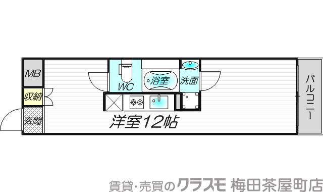 天満の完工年月(2007年3月)築の賃貸マンションの間取り