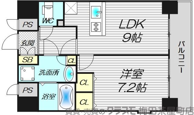 リーガル西天満の間取り