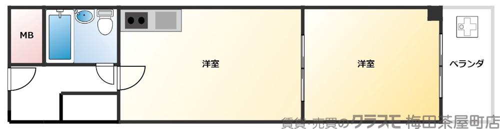 南扇町の完工年月(1983年4月)築の賃貸マンションの間取り