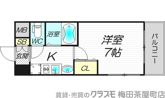 同心の完工年月(2001年9月)築の賃貸マンションの間取り