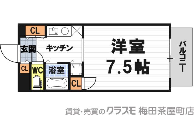エトワール北梅田の間取り
