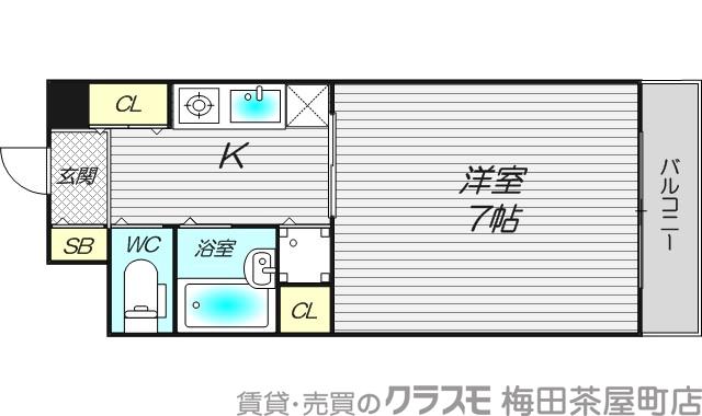 エトワール北梅田の間取り