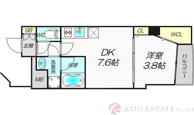 西天満の完工年月(2017年3月)築の賃貸マンションの間取り