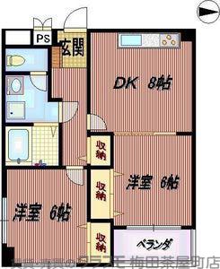 中崎西の完工年月(2001年2月)築の賃貸マンションの間取り