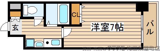 西天満の完工年月（2003年7月）築の賃貸マンションの間取り