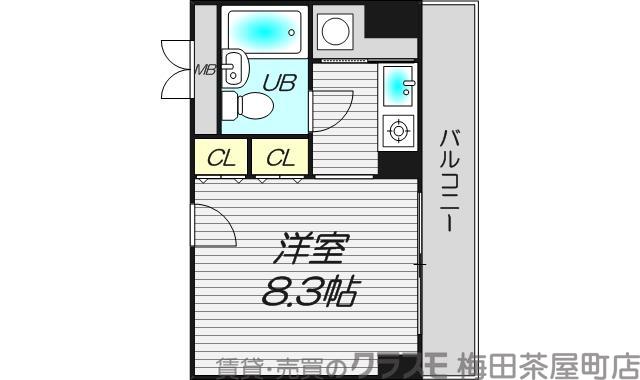 中之島の完工年月(1980年10月)築の賃貸マンションの間取り
