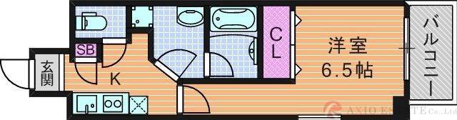天満の完工年月(2013年2月)築の賃貸マンションの間取り