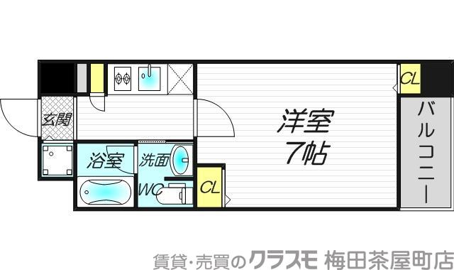 西天満の完工年月(2007年2月)築の賃貸マンションの間取り