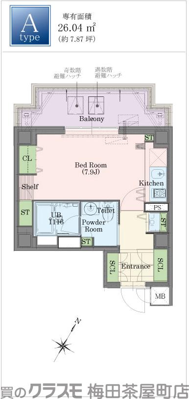 リンクハウス京町堀の間取り