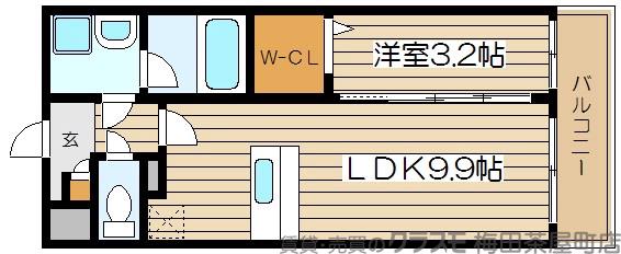 長柄中の完工年月（2009年3月）築の賃貸マンションの間取り
