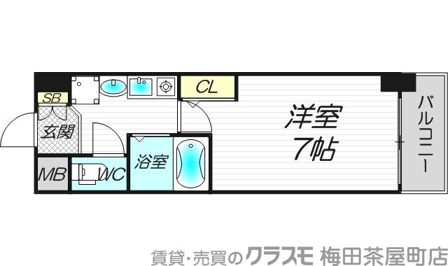 エスリード南森町駅前の間取り