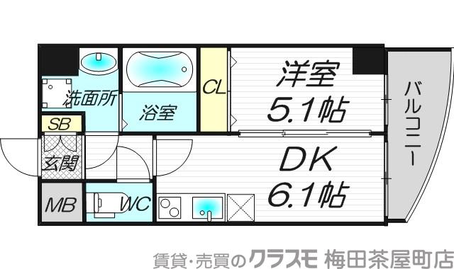 エスタブレ南森町の間取り