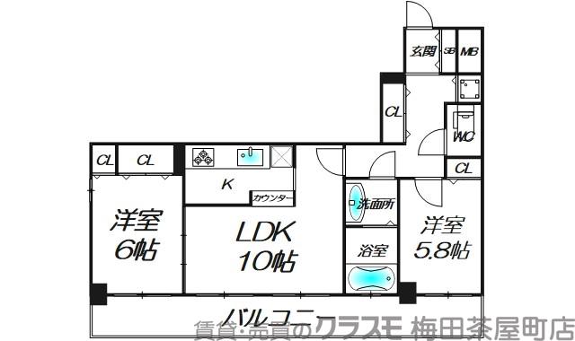 リーガル北梅田の間取り