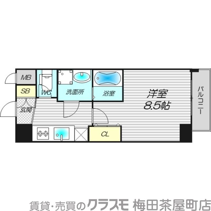 レジュールアッシュ松屋町の間取り