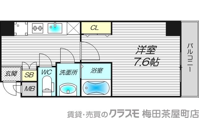 レジュールアッシュ松屋町の間取り