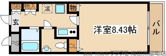 メゾン・ド・ヴィレ大阪城公園前の間取り