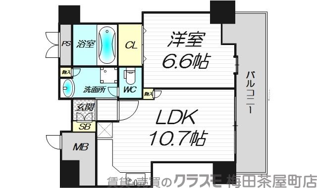 ジーニス大阪WESTの間取り