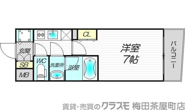 セイワパレス梅田茶屋町の間取り