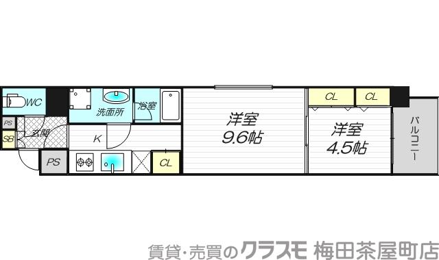 天満橋ケルスコートParkViewの間取り