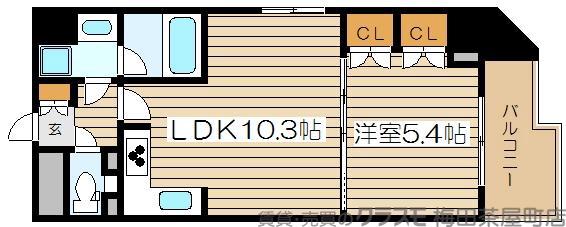 西天満の完工年月(2008年12月)築の賃貸マンションの間取り
