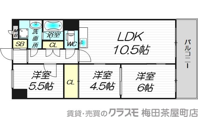 天満橋グリーンコーポラスの間取り