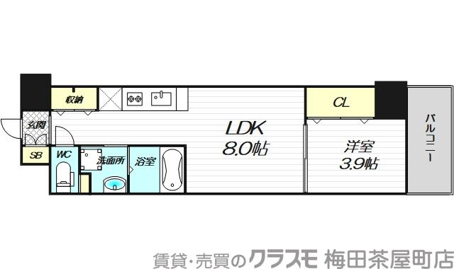 西本町の完工年月（2021年11月）築の賃貸マンションの間取り