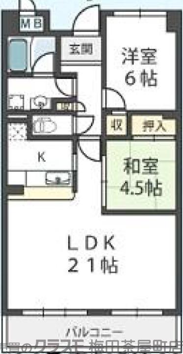 玉川の完工年月(1991年5月)築の賃貸マンションの間取り
