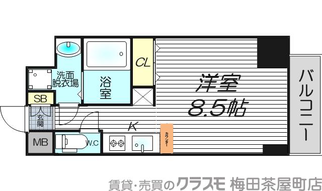 豊崎の完工年月(2008年1月)築の賃貸マンションの間取り