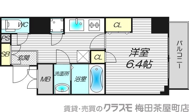 レジュールアッシュ梅田AXIAの間取り