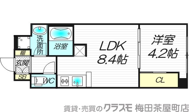 堂島の完工年月(2015年3月)築の賃貸マンションの間取り