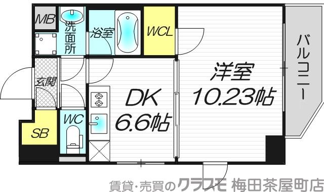 西天満の完工年月(2007年2月)築の賃貸マンションの間取り